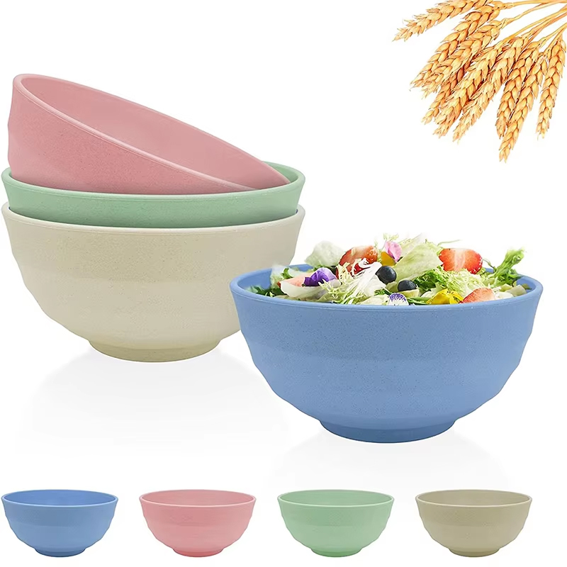 Dim Sum Basket - 4Pcs Unbreakable Reusable Cereal Bowls Wheat